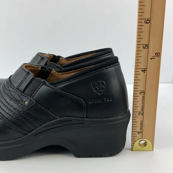 Ariat Women’s Leather Steel Toe Safety Slip On Clogs sz 6