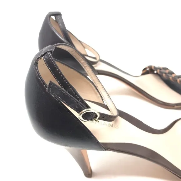 Arturo Chiang 10 Patricia Leather Weave Ankle Heel