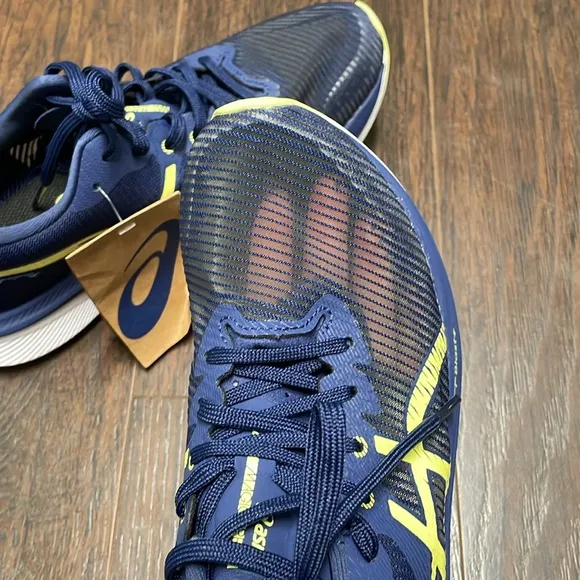 ASICS Blue and Yellow Athletic Shoes Performance Mesh