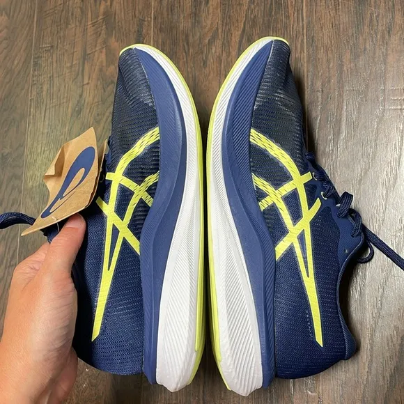 ASICS Blue and Yellow Athletic Shoes Performance Mesh