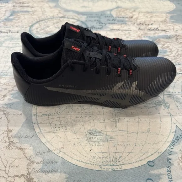 ASICS Hyper Sprint 8 Black Gunmetal Gray Size 11 Track Field Shoe Lace Up