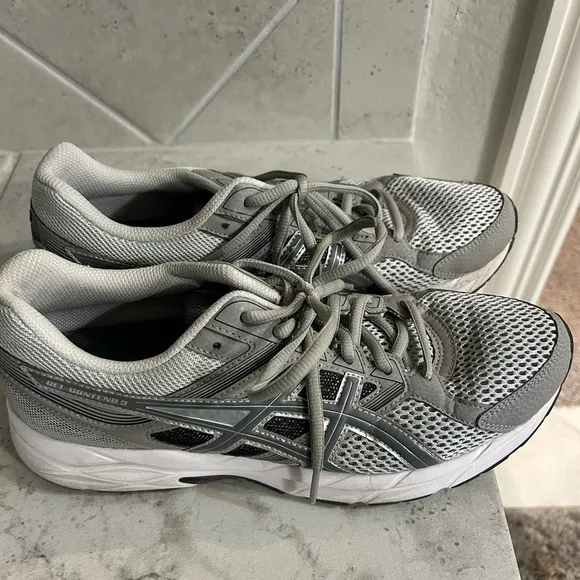 ASICS Men GEL-CONTEND 3 grey athletic walking shoes, sz 9 EU 42.5, lace up style
