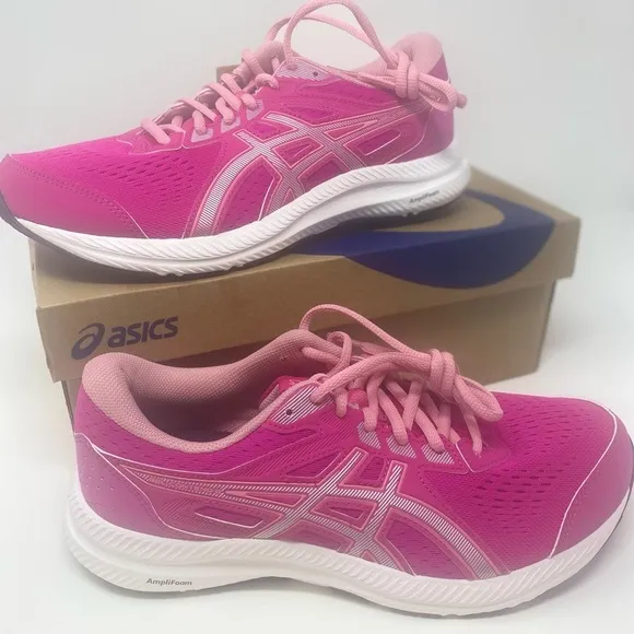 Asics Pink rave Gel content 8 Athletic Running Shoes