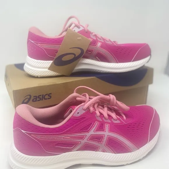 Asics Pink rave Gel content 8 Athletic Running Shoes