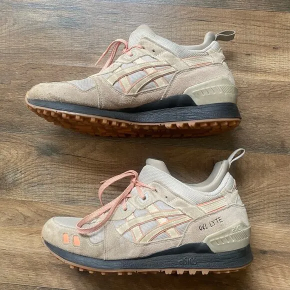 Asics Sneakers Running Shoes Gel Lyte Gray Pink Men’s Suede Classic Retro Dad