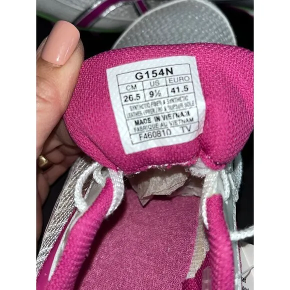 ASICS Womens Hyper-Rocketgirl 5 Track Shoes 9.5 White/Fuschia/Apple Green