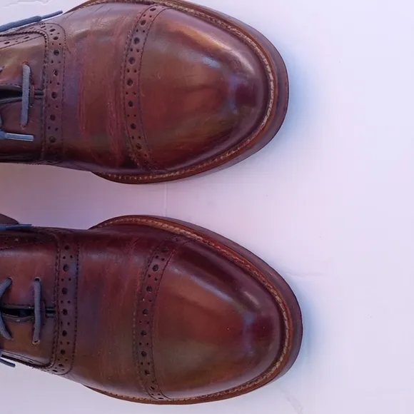 Aston Grey Men's leather Oxfords, 9.5,  Burgundy Brown, Pre-owned