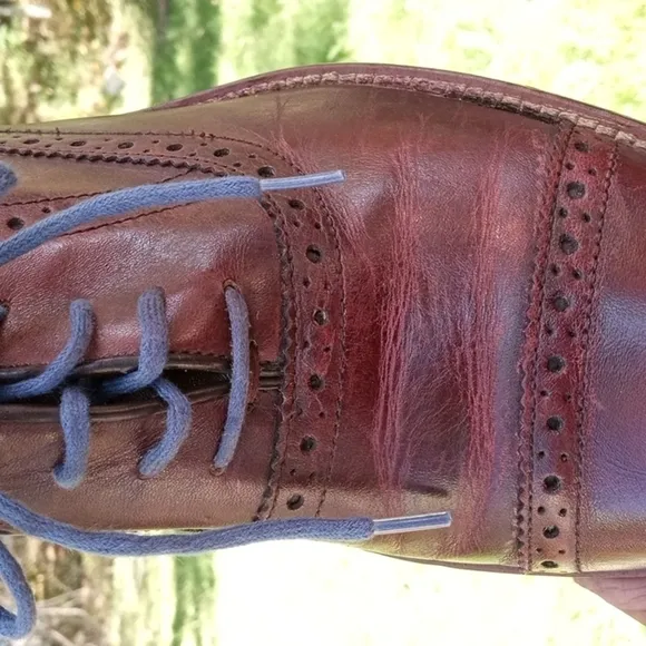 Aston Grey Men's leather Oxfords, 9.5,  Burgundy Brown, Pre-owned