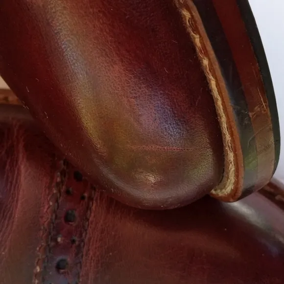 Aston Grey Men's leather Oxfords, 9.5,  Burgundy Brown, Pre-owned