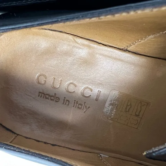 AUTHENTIC! Gucci Betis Matt Nero Black Leather Side Lace Up Oxfords Size 8.5