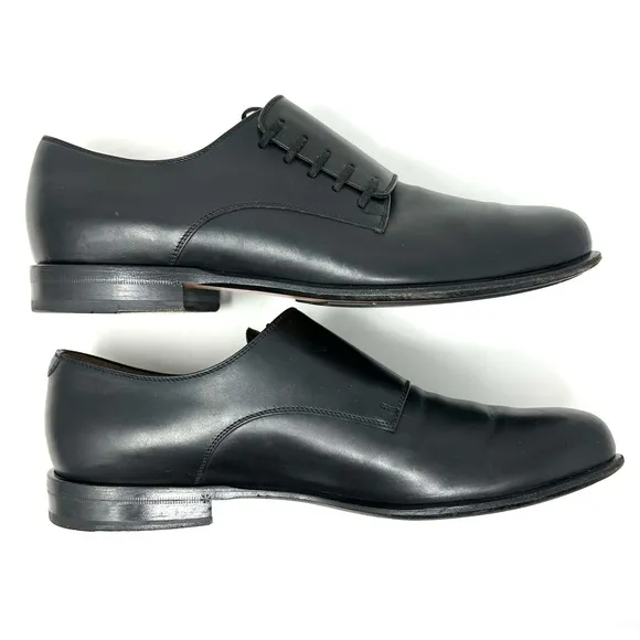AUTHENTIC! Gucci Betis Matt Nero Black Leather Side Lace Up Oxfords Size 8.5
