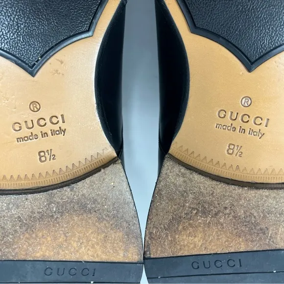 AUTHENTIC! Gucci Betis Matt Nero Black Leather Side Lace Up Oxfords Size 8.5