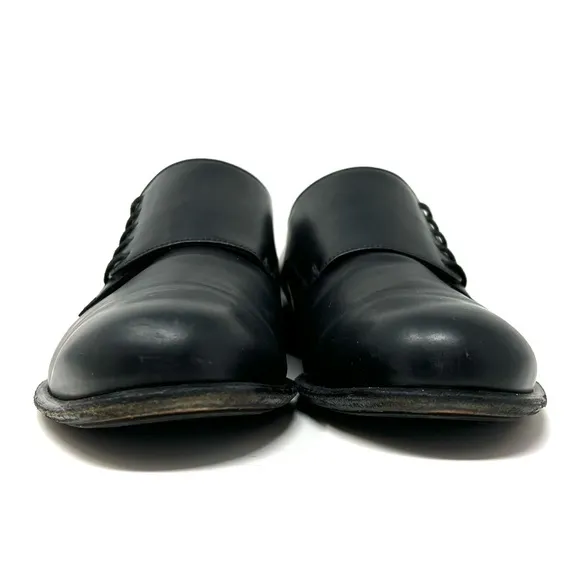AUTHENTIC! Gucci Betis Matt Nero Black Leather Side Lace Up Oxfords Size 8.5