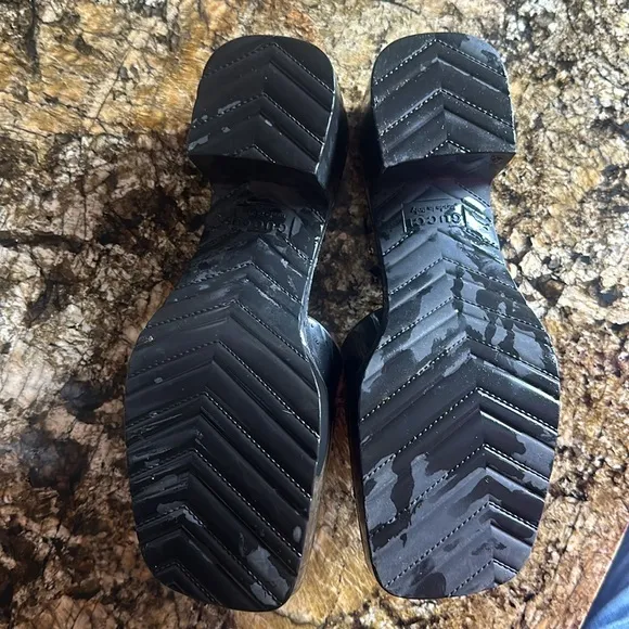 Authentic Gucci block jelly heels