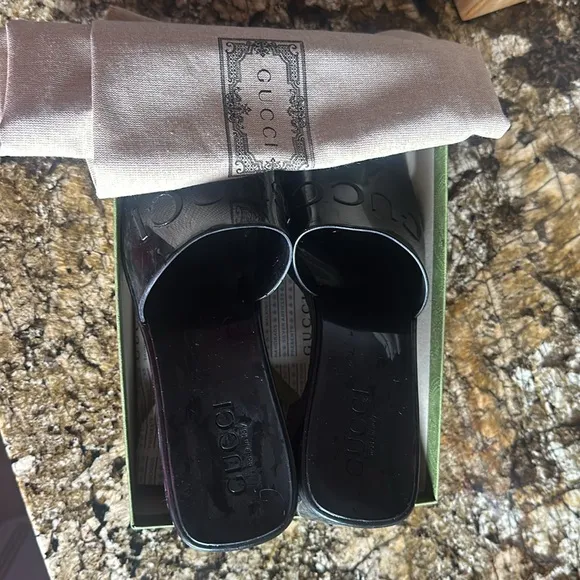 Authentic Gucci block jelly heels
