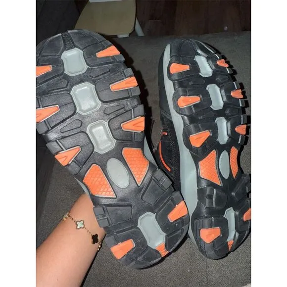 AUXDIQ Men's Hiking Shoes Size 7.5 Black Non-Slip Lightweight Trainers
