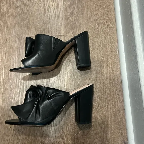 Avec Les Filles Marie Bow Block-Heel Slides Women’s Size 7.5 Shoes in Black