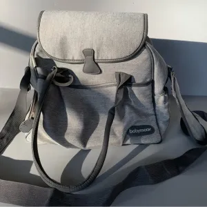 Babymoov Grey Textured Changing Diaper Bag Satchel Tote Stroller Compartment