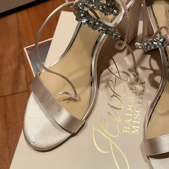 Badgley Mischka blush Block heels size 8.5