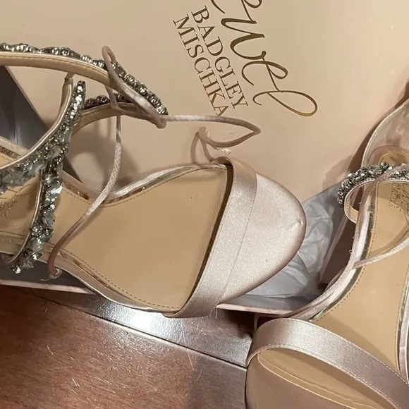 Badgley Mischka blush Block heels size 8.5