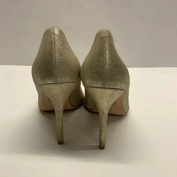 Badgley Mischka High Heel Heels Shoes Open Toe Gold Sparkle Diamond Jewel Size 8