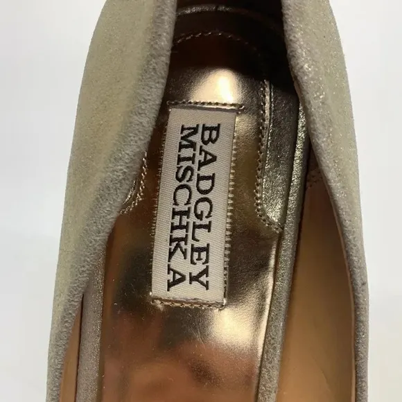 Badgley Mischka High Heel Heels Shoes Open Toe Gold Sparkle Diamond Jewel Size 8