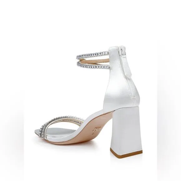 Badgley Mischka - Lillie Crystal Dual-Strapped Block Heels