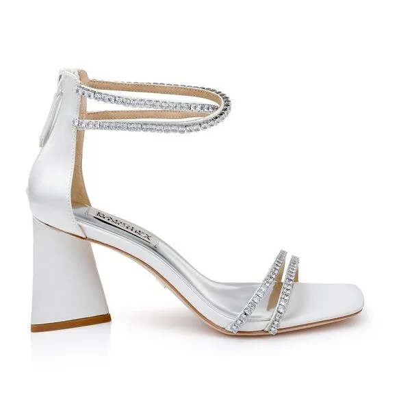Badgley Mischka - Lillie Crystal Dual-Strapped Block Heels