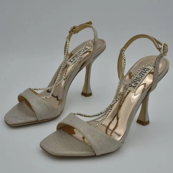 Badgley Mischka Neville Dramatic Stiletto Heels, Champagne, Women's Size 5