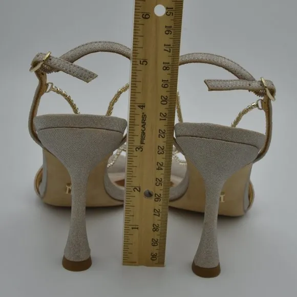 Badgley Mischka Neville Dramatic Stiletto Heels, Champagne, Women's Size 5