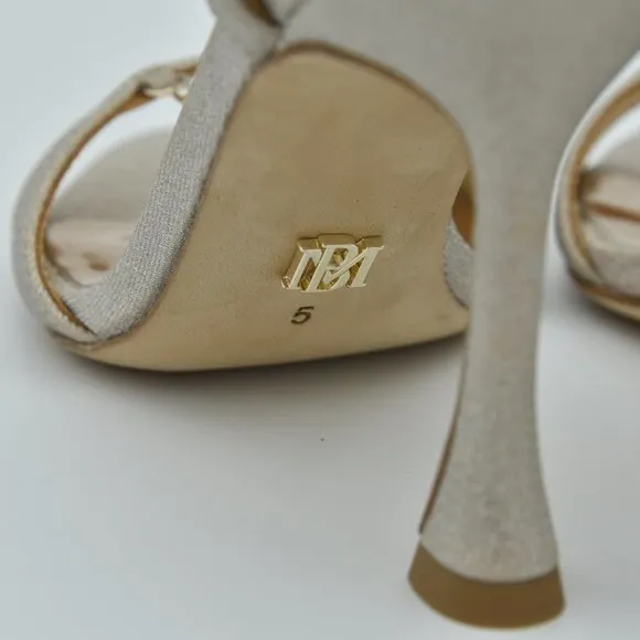 Badgley Mischka Neville Dramatic Stiletto Heels, Champagne, Women's Size 5