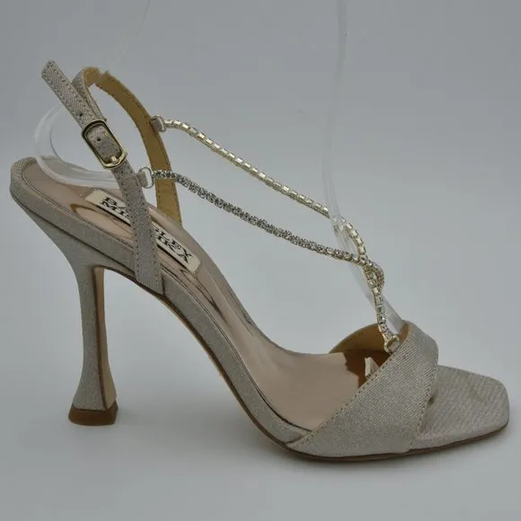 Badgley Mischka Neville Dramatic Stiletto Heels, Champagne, Women's Size 5