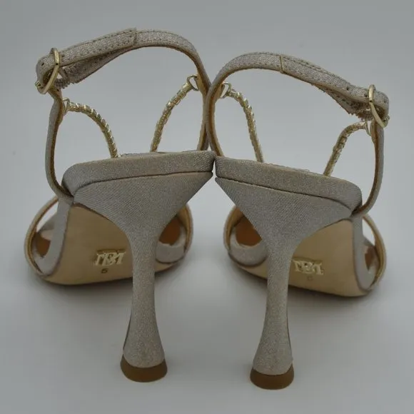 Badgley Mischka Neville Dramatic Stiletto Heels, Champagne, Women's Size 5