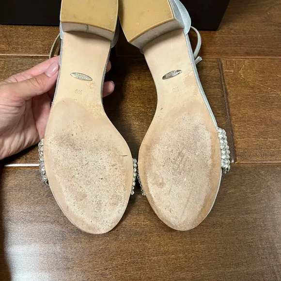 Badgley Mischka Silver Crystal Embellished Heels