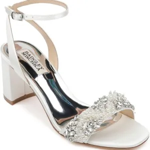Badgley Mischka Soft White Clara Sandal Embellished Heels