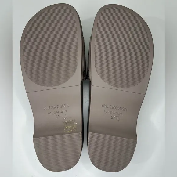 Balenciaga BB Logo Pool Rubber Wedge Slide Sandal Clog Heels