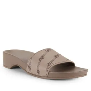 Balenciaga BB Logo Pool Rubber Wedge Slide Sandal Clog Heels
