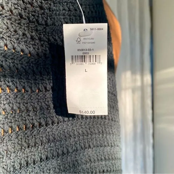 Banana Republic Black Cotton Crochet Knit Midi Dress