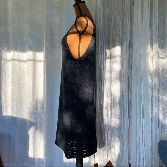 Banana Republic Black Cotton Crochet Knit Midi Dress
