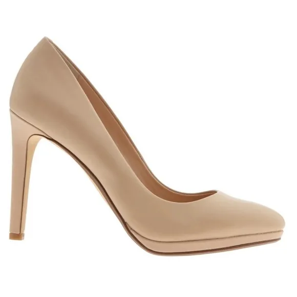 Banana Republic Nude Kelsey Pumps Closed Toe Genuine Leather Neutral Size 10