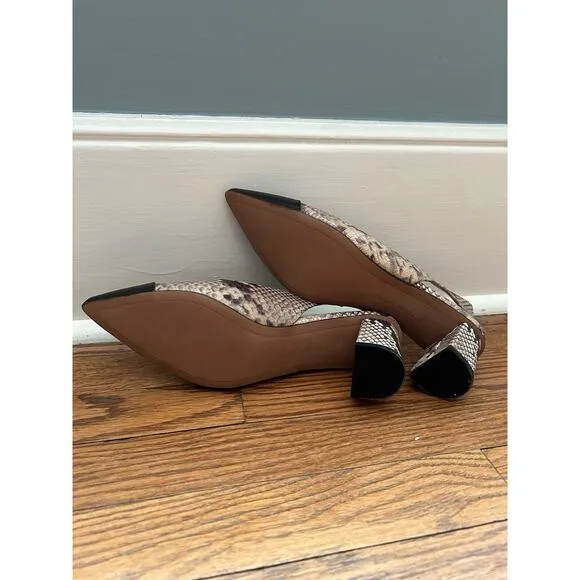 Banana Republic Snake Print Slingback Low Block Heels Womens Size 10 NWOT