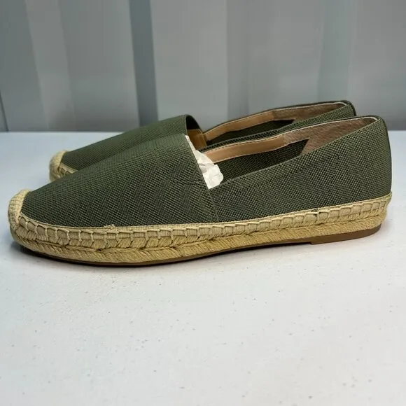 Banana Republic Sustainable ES Canvas Espadrille Olive Slip On Women Size 7.5