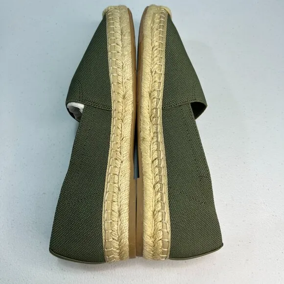 Banana Republic Sustainable ES Canvas Espadrille Olive Slip On Women Size 7.5