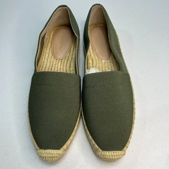 Banana Republic Sustainable ES Canvas Espadrille Olive Slip On Women Size 7.5