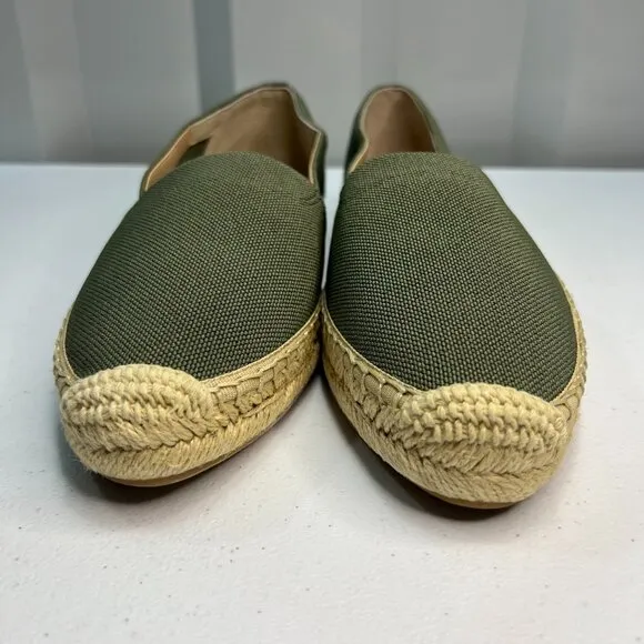 Banana Republic Sustainable ES Canvas Espadrille Olive Slip On Women Size 7.5