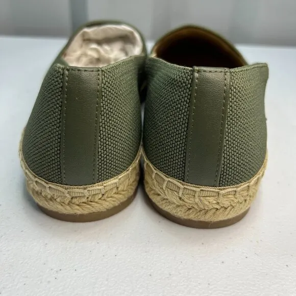 Banana Republic Sustainable ES Canvas Espadrille Olive Slip On Women Size 7.5