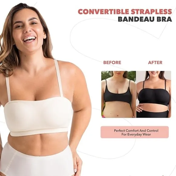 Bandeau Top Convertible Straps Bra for Plus Size Women