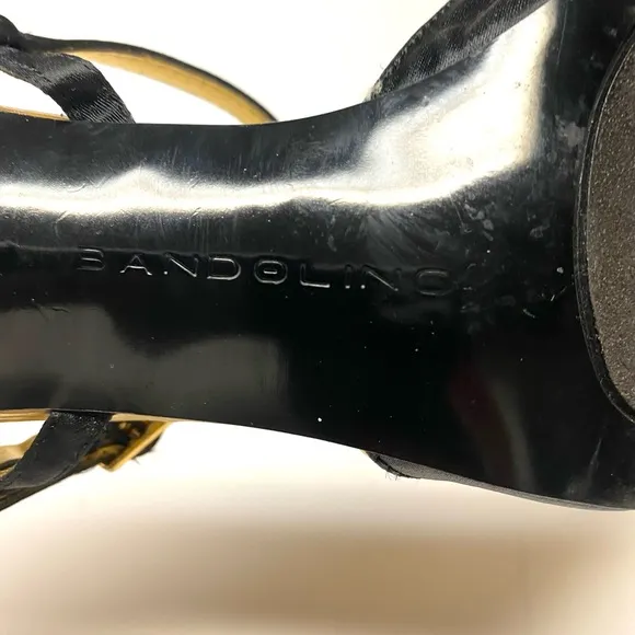 Bandolino Black &amp; Gold Open Toe Heels