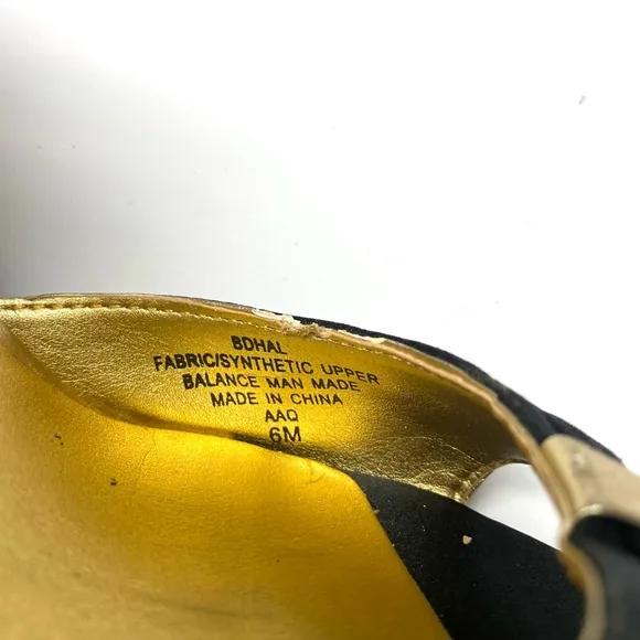 Bandolino Black &amp; Gold Open Toe Heels
