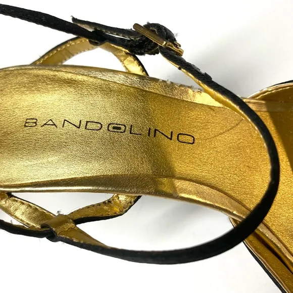 Bandolino Black &amp; Gold Open Toe Heels
